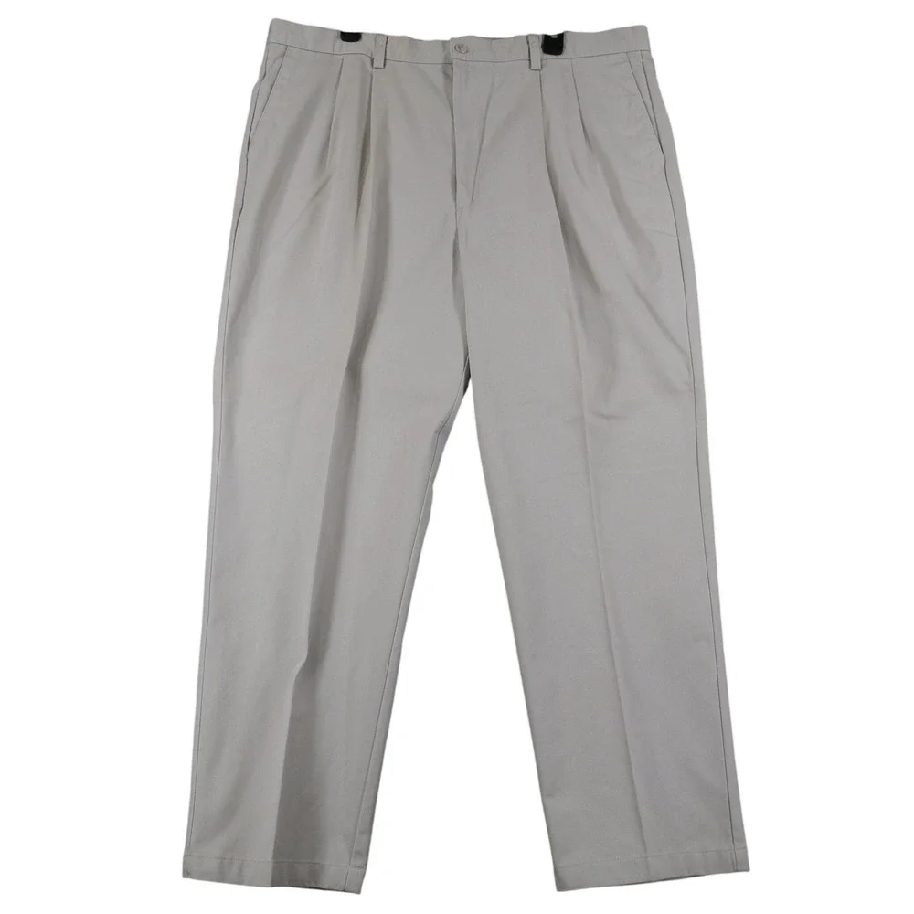 Dockers Recode Pleated Khaki Pants Mens 42x30 Beige Cotton Twill Business Casual